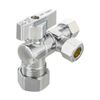2 PCS 1/4-Turn Dual Compression Angle Stop Valves, 1/2" NOM (5/8" OD)x 3/8"x3/8"