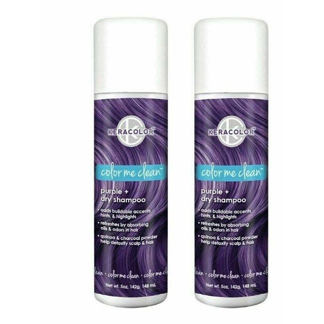 Pack of 2) Keracolor Color Me Clean Dry Shampoo Purple 5oz/ Fast Free Shipping !