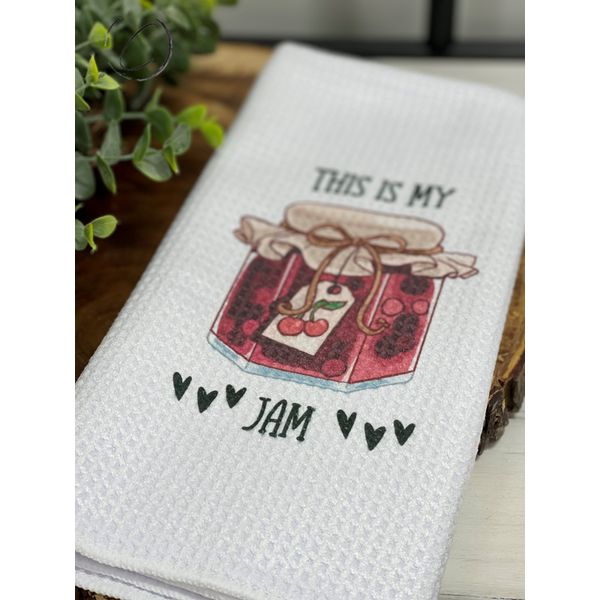 This Is My Jam Waffle Weave Tea Towel