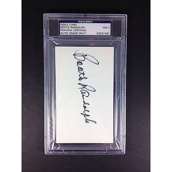 Boots Randolph Signed Autograph Index Card PSA/DNA Grade 7 Slabbed