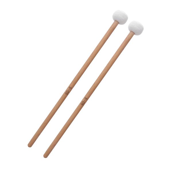 2 Stück Schlagzeug Schlägel Paukenschlägel Weißer Filz Trommelschläger Stick Trommelstöcke Wollstockschlägel Percussion Instrumental Zubehör für Pauken Snaredrum