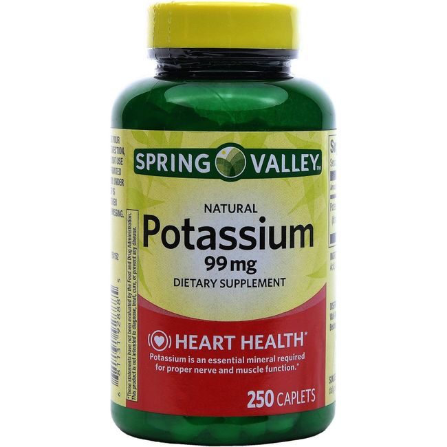 Spring Valley Potassium 99 mg from Potassium Gluconate 595 mg (250 Count)