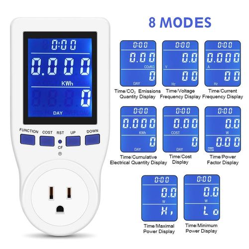 YOUTHINK Electricity Usage Monitor, Plug in Power Consumption Meter Home Energy Consumption Analyzer with Digital LCD Display Overload Protection Watt Volt Amps Wattage KWH