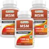 3 Pack Best Naturals MSM 1500 mg 180 Tablets