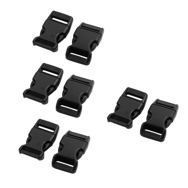 sourcing map Plastic Backpack Strap Connecting Side Quick Release Buckle 16mm 8pcs Black