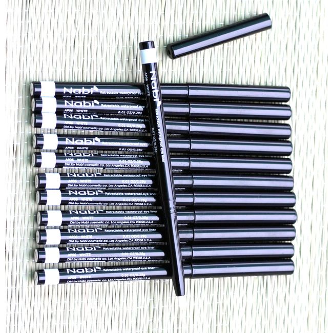 12 PCS NABI AP06 WHITE Retractable Waterproof Eyeliners Pencils