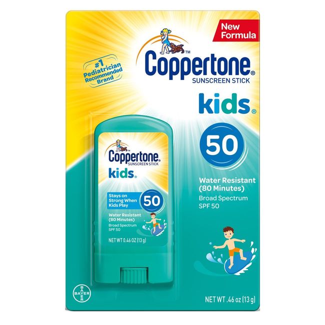 Coppertone Kids Sunscreen Stick Broad Spectrum SPF 50.46 Ounces Each (2)