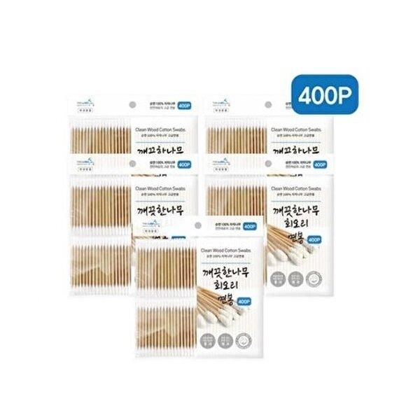 Clean Tree Whirlwind Cotton Swab 400P 5 Wood Cotton Swab_WD22C54