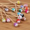 BambooMN Billiard Pool Cocktail Appetizer Ball End Picks - 3.9" (10cm) - Assorted - 100 Pieces