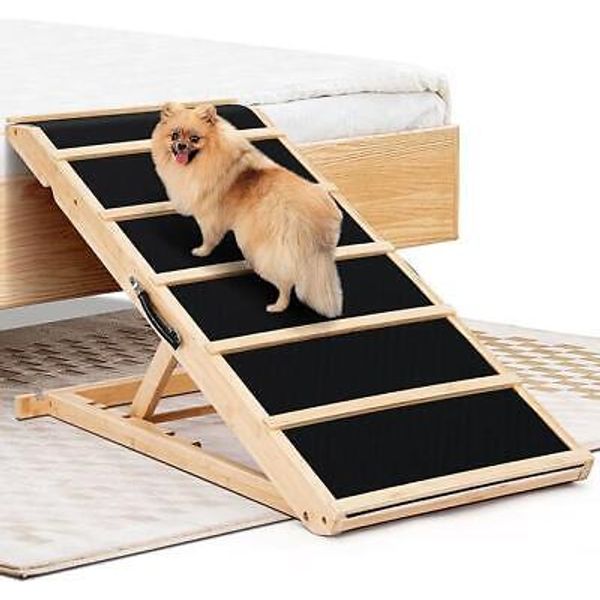 Yoassi Adjustable Dog Ramp for Bed, Couch, Car with Portable Handle