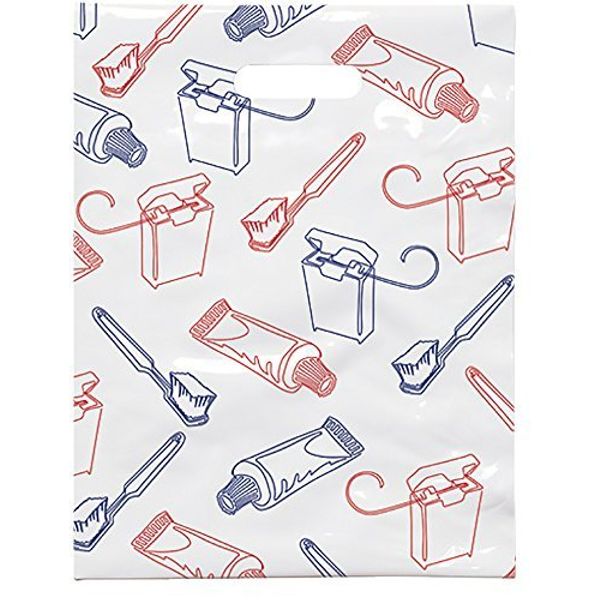 Brush Paste Floss Dental Giveaway Bags, 8" x 10", 100 Pack