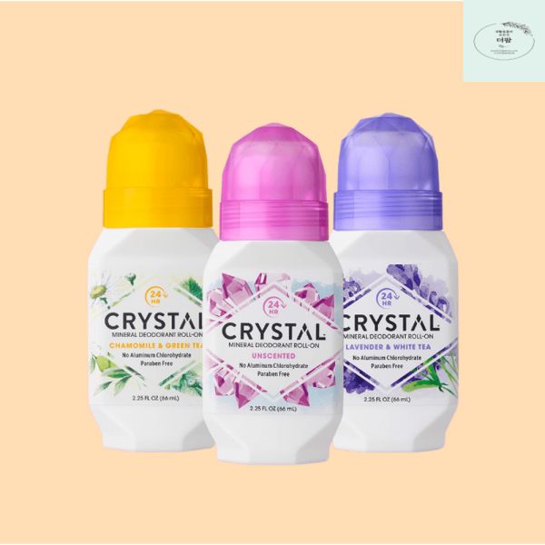 Crystal Deodorant Roll-On 3-piece set 66ml x 3 Unscented Lavender Chamomile &amp; Green Tea Summer