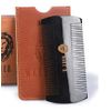 Premium 100% Oxhorn Dual-Action Beard Comb with Genuine Leather Case – the Perfect Beard Grooming Gift for Men by Man & Mane.