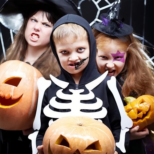 Tatuaggio di Halloween, set di 10, tatuaggio viso di Halloween, Halloween tatuaggio viso, tatuaggio temporaneo di Halloween, Halloween Costume Makeup, Tatuaggi temporanei Halloween