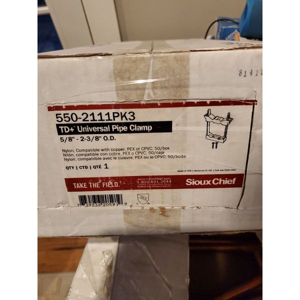 BOX OF 50!!! Sioux Chief TD+Universal Pipe Clamp 550-2111pk3