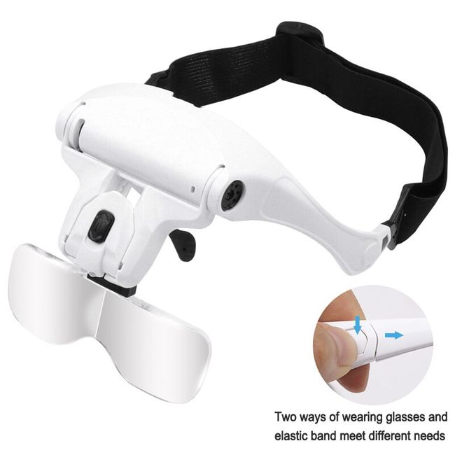 Magnifier Glasses With Light Glass Headset Magnifier Illuminated Wearing  Style Lamp With Magnifying Glass For Repair Jeweler