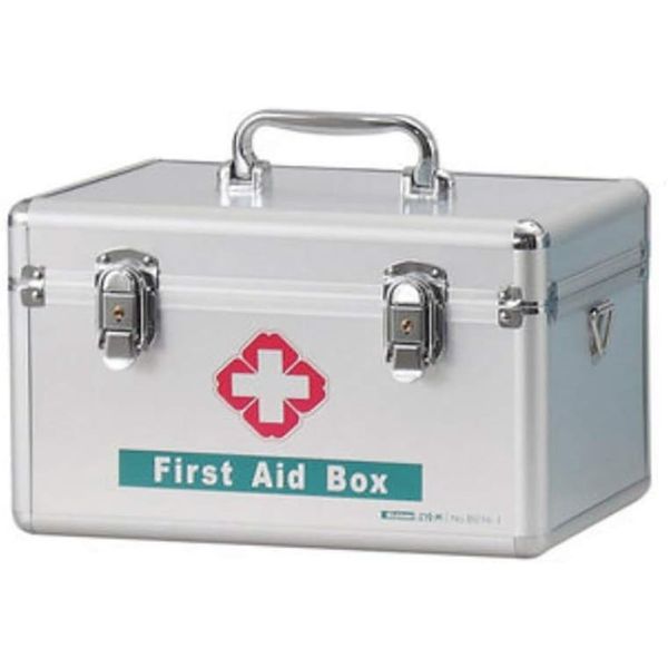 First Aid Kit, Medicine Box, Red Cross, Divider, Aluminum Alloy, Durable, First Aid Box, 12 Inch Storage Box, Handbag, Portable, Convenient, Medicine Box, Small Items, Storage Case, For Emergencies,