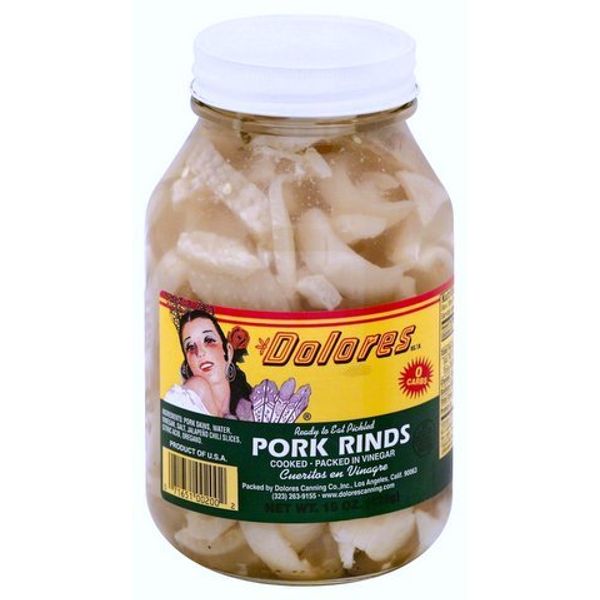 Dolores Ready To Eat Pickled Pork Rinds, 15 oz