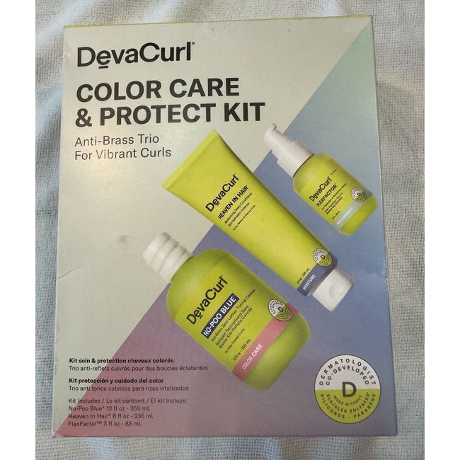 DevaCurl Color Care & Protect Kit - No Poo Blue, Flex Factor & Heaven In Hair