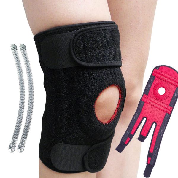 wyewye Knee Supports for Men, Women, Knee Pads for Work, Knee Barce, Knee Pads for Sport, Arthritis, Joint Pain Relief, Black-Red