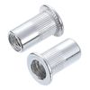 uxcell #10-24 Rivet Nuts Aluminium Alloy Knurled Flat Head Threaded Insert Nut Silver 80pcs
