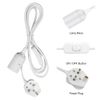 Teynewer Pendant Light Ceiling Lighting Fitting, E27 Lamp Holder with Switch Suspended Pendant Light Fitting Kit, 2 Core Textile Cable UK Plug (White, 2m)