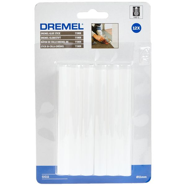 Dremel GG11 Hot Glue Gun Sticks 12-pack, 12 Multi Purpose 11 mm Glue Sticks for High Temperature (165-195° Celsius)