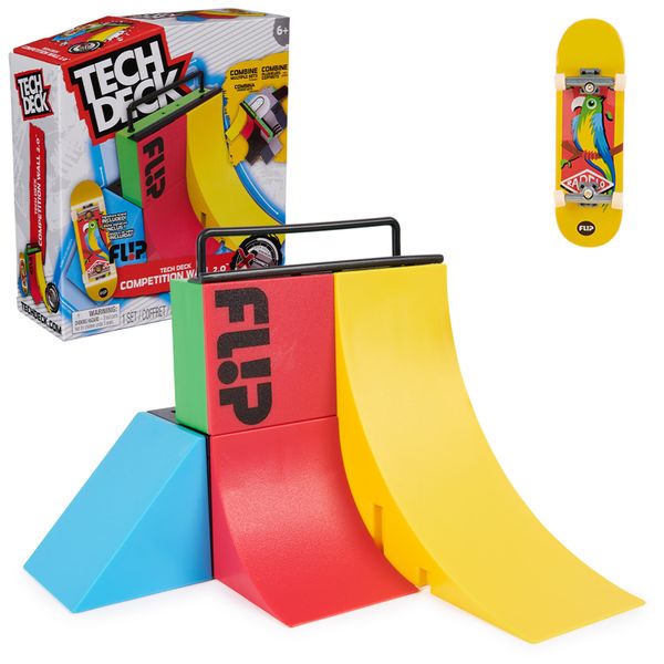 Tech Deck, Competition Wall 2.0 X-Connect Park Creator, Customizable and Buildable Fingerboard Ramp Set for Boys and Girls Ages 6+, Medium, Black, 6069423