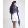 Basic Sense Sheer Shimmer Iridescent Shawl Wrap (100 x 21.5), Navy Blue