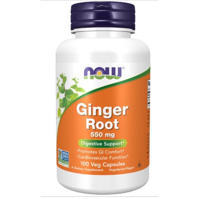 Now Foods Ginger Root, 550mg, 100 Veg Capsules