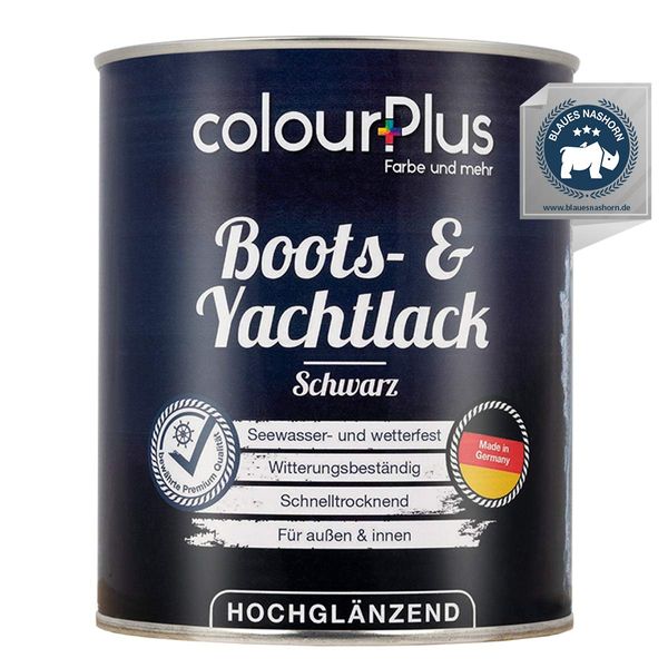 ColourPlus Bootslack & Yachtlack 750 ml Schwarz | Klarlack Holz außen wasserfest | Bootslack glänzend | robuster & wetterbeständiger Holzschutz für Boote, Fensterrahmen, Möbel & Gartenmöbel