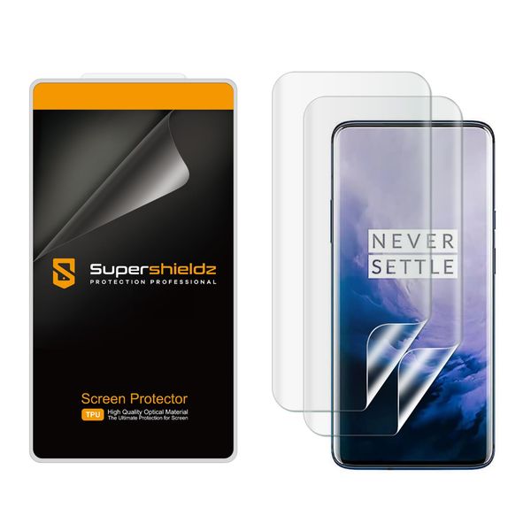 Supershieldz (2 Pack) Designed for OnePlus 7 Pro and OnePlus 7T Pro Screen Protector, High Definition Clear Shield (TPU)