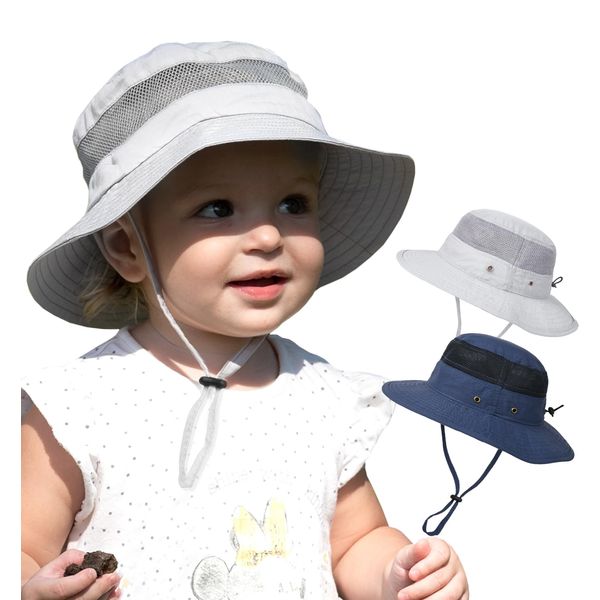 Camptrace UPF50+ Baby Sun Hat Toddler Bucket Hat Adjustable Beach Hats for Kids Boys Girls