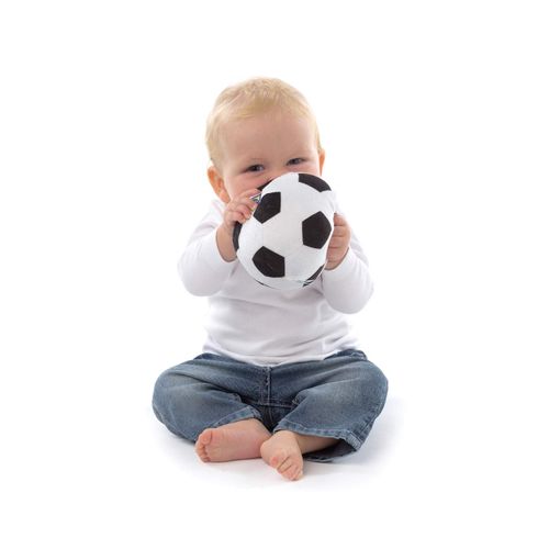 Playgro My First Football, Integrated Rattle, From 6 Months, My First Soccer Ball, Black/White