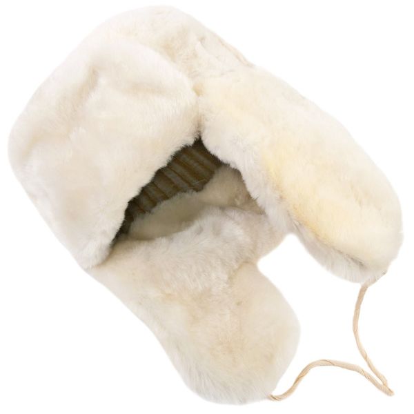 Winter Hat: White Lambskin-64 Soviet Red Star insignia