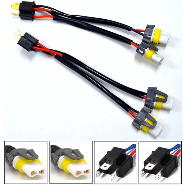 Conversion Wire H6054 to 9005 9006 Two Harness Head Light Bulb Adapter Connector