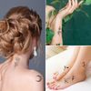 VIWIEU 15 Pcs Tattoo Stickers Small Beautiful Flowers Women Temporary Tattoo Body Seal Realistic Women Teen Girls Rose Lotus Daisy Butterfly Moon Star Gift Tattoo Set for Face, Neck, Chest, Bone, Clavicle, Arm, Waist, Belly Body-Art Waterproof Long Lastin