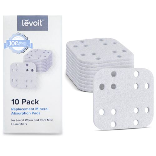 LEVOIT Humidifier Replacement Filters 10-Pack, Mineral Absorption Pad,Compatible with LV600S,LV600HH,OasisMist450S,Capture Fine Particles in Water Tank to Improve Humidification Efficiency,White,18x24