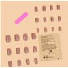 Khaki 4pcs Long Square Plain Nail Tip & 1 Nail File & 1 Sheet Tape