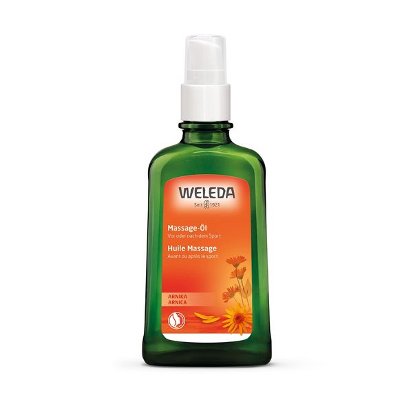 WELEDA Arnica Massage Oil, 3.4 fl oz (100 ml), Sports Body Massage Oil, Clear Herbal Scent, Naturally Derived Ingredients, Organic, Rosemary Scent, Orange, 3.4 fl oz (100 ml) (x1)