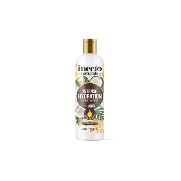 Inecto Natural Coconut Shampoo 500ml, Super-Creamy Infused with Pure Organic Coconut Oil, Silky Smooth Relief, Hydrated Hair