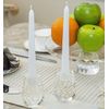 Donoucls Crystal Candle Holder Honeycomb Designed Hand Cut Crystal Household Taper Candlesticks Banquet Decorations for Dinner 2.4x3.2Inches Pack of 2, Clear