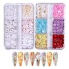 Nail Parts Flower 3d 2 Case Set Flower Parts Bullion Gold Silver Rose Gold Metal Parts for DIY Nail Handmade Nail Art Jewelry Deco Parts Color (Flower + Pearl)