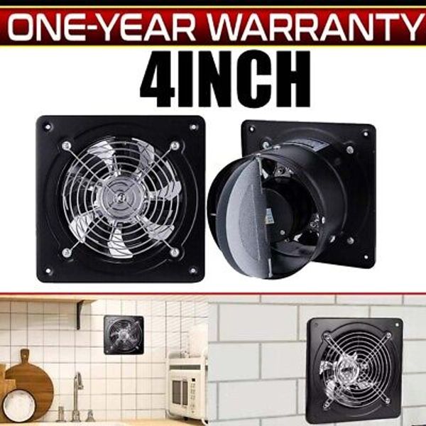 4" Exhaust Fan Ventilation Extractor Fan Wall-Mounted Square Blower USA Fast #