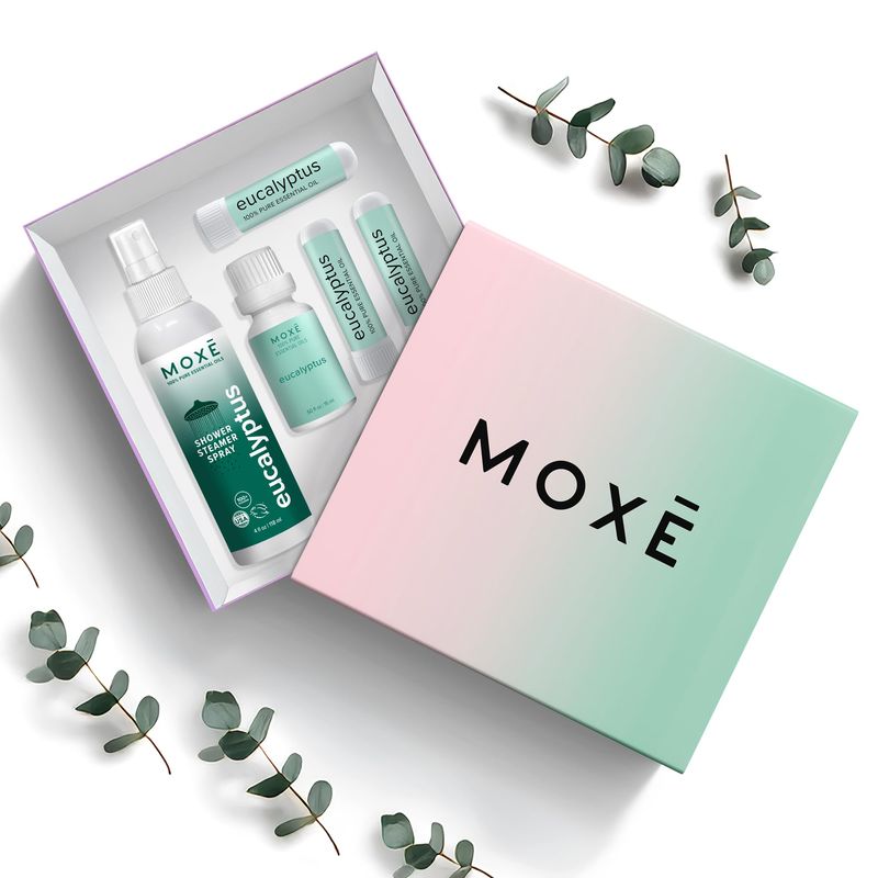 MOXĒ Eucalyptus Aromatherapy Gift Set, Essential Oil, Shower Steamer ...