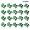 sourcing map 4-Pin 5.08mm Pitch Right Angle PCB Screw Terminal Block Connector 20 Sets