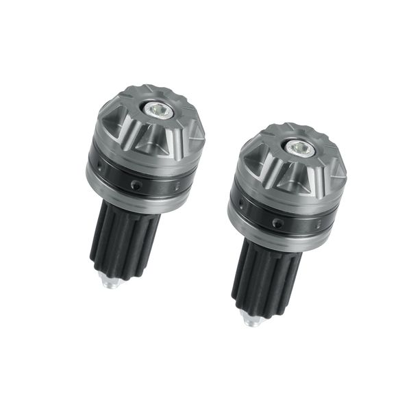 Hihaha 1 Pair 18mm Motorcycle Handlebar End Caps Plug Bar End Titanium Tone Durable Material