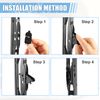 ACROPIX 4pcs Front Wiper Blade Arm Adapter Clip Universal Type D Black