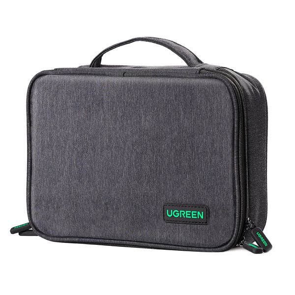 UGREEN Elektronik Tasche Reise Organizer Kabeltasche universal Travel cable Organizer Electronics Accessories Case 2 Schicht große Elektronische Zubehör Tasche für Kabel, Ladegerät, Powerbank, Tablet