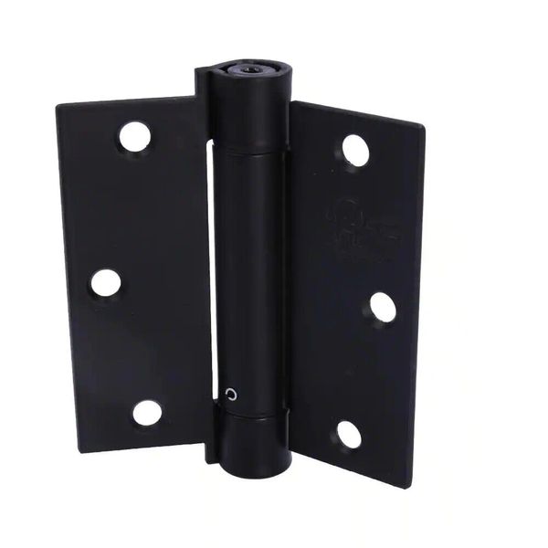 EVERBILT 4 in. Adjustable Matte Black Square Door Closer Spring Hinge 29447